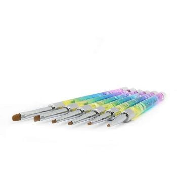 Glitterbels Gel Art Rainbow Brush Set (6 Brushes)