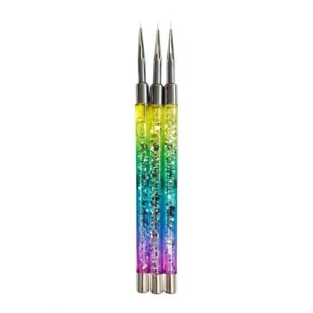 Glitterbels Rainbow Fine Detailer Brushes (3 Brush Set)