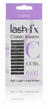 Lash FX Classic Russian Lashes C Curl 0.05 Super Fine 10mm