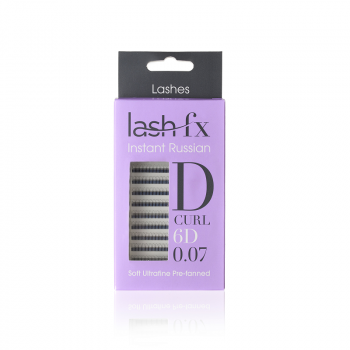 Lash FX Pre-Fanned Instant Russian Lashes D Curl 6D 0.07 Super Fine 9mm
