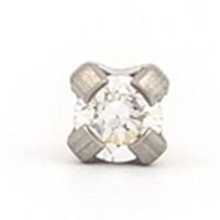 Caflon Birthstones Stud Earrings Stainless Steel Cubic Zirconia 2mm