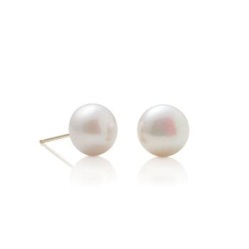 Caflon Stud Earrings Pearl White 4mm