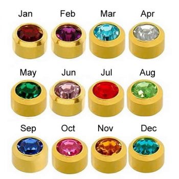 Caflon Birthstones Stud earrings Gold Plated Assorted Colours Mini (12)