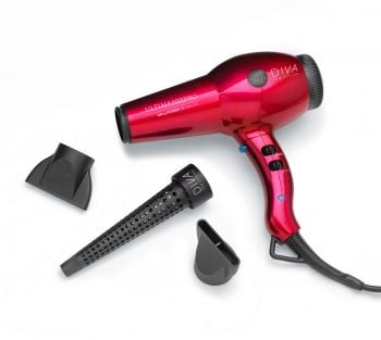 Diva Ultima 5000 Pro Hair Dryer + Free Air Styling Wand Red