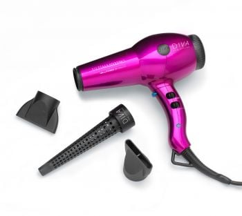 Diva Ultima 5000 Pro Hairdryer + Free Air Styling Wand Hot Pink