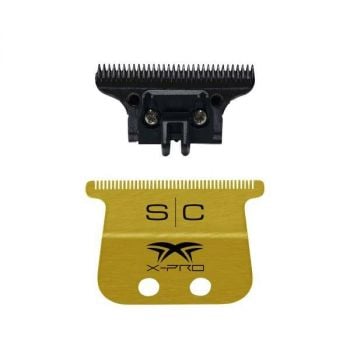 Gamma+ Stylecraft Wide Gold X-Pro Fixed Trimmer Blade with THE ONE Moving DLC Deep Tooth Cutter