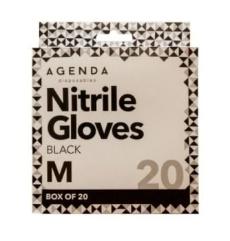 Agenda Disposibles Nitrile Gloves Black Medium (20)