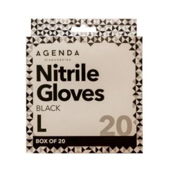 Agenda Disposibles Nitrile Gloves Black Large (20)