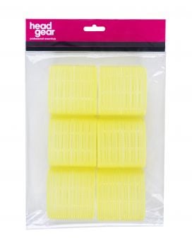 Head Gear Cling Hair Rollers - Jumbo Yellow 66mm (6)