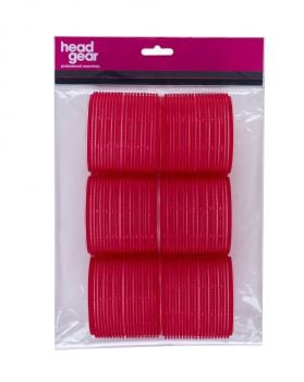 Head Gear Cling Hair Rollers - Jumbo Red 70mm (6)