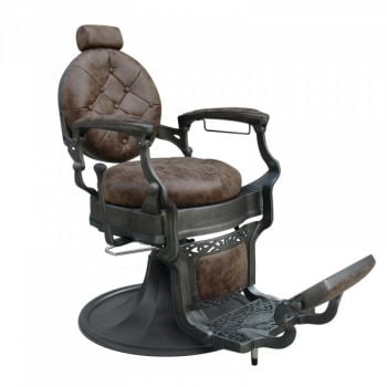 Mirplay Clint Vintage Style Barber Chair Brown