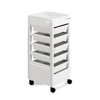 REM Studio Trolley - White With Flat Top Tray