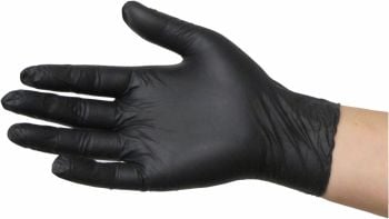 Nitrile Disposable Gloves Powder Free Black Medium (100)