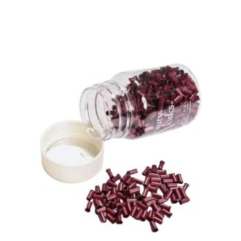 Beauty Works Aluminium Micro Rings Red 500 Pieces