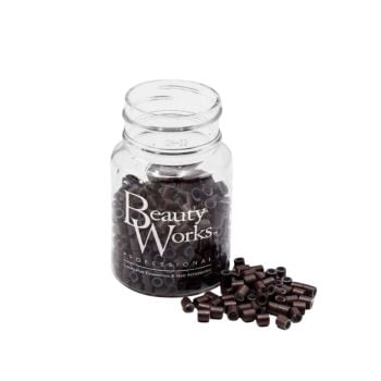 Beauty Works Silicone Lined Aluminium Micro Rings Brown 500 pcs