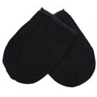 Towelling Black Hand Mitts