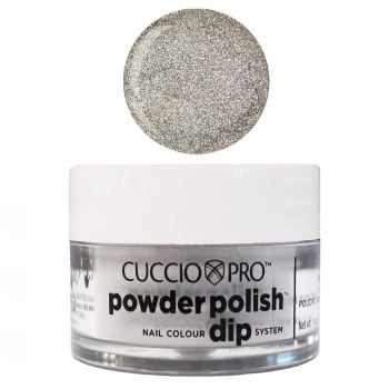 Cuccio Powder Polish Dip System Dipping Powder - Silver With Rainbow Mica 14g (5528)