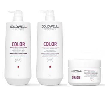 Goldwell Dualsenses Color Shampoo 1000ml, Conditioner 1000ml and 60sec Treatment 200ml