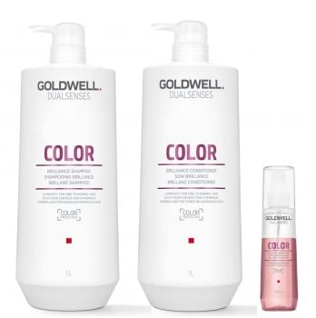 Goldwell Dualsenses Color Shampoo 1000ml, Conditioner 1000ml and Serum Spray 150ml