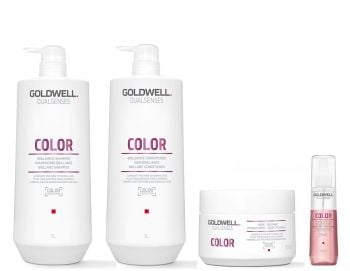 Goldwell Dualsenses Color Shampoo 1000ml, Conditioner 1000ml, 60sec Treatment 200ml, Serum Spray 150ml