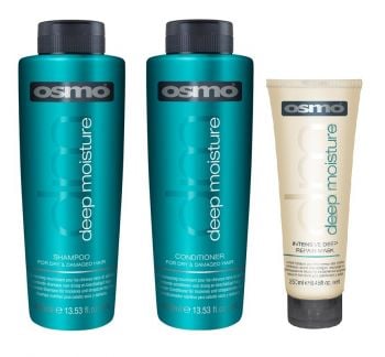 Osmo Deep Moisture Shampoo 400ml, Conditioner 400ml and Deep Repair Mask 250ml