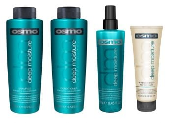 Osmo Deep Moisture Shampoo 400ml, Conditioner 400ml, Deep Repair Mask 250ml and Miracle Repair 250ml