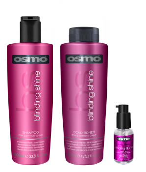 Osmo Blinding Shine Shampoo 1000ml, Conditioner 1000ml and Serum 50ml