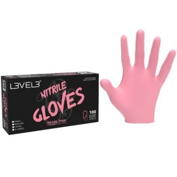 L3VEL3 Professional Nitrile Gloves Pearl Pink (100)