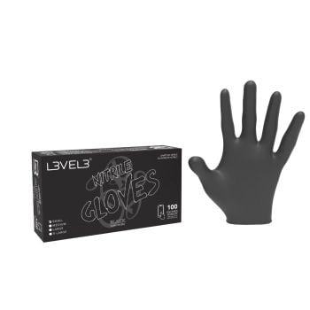 L3VEL3 Professional Nitrile Gloves Black (100)