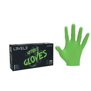 L3VEL3 Professional Nitrile Gloves Lime (100)