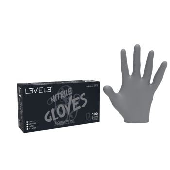 L3VEL3 Professional Nitrile Gloves Liquid Metal (100)