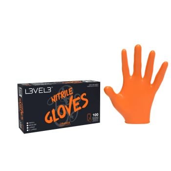 L3VEL3 Professional Nitrile Gloves Orange (100)