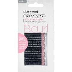 Salon System Marvelash B Curl Lash Extensions 0.07 Ultra Fine Assorted Black