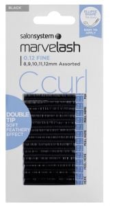 Salon System Marvelash C Curl 0.12 Fine Double Tip - Assorted Black Ellipse Lashes