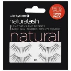 Salon System Naturalash 116 Twin Pack Quick and Easy Re-Usable Black Eyelashes