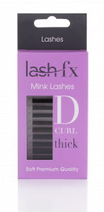 Lash FX Mink D Curl 0.15 Thick Individual Lashes 12mm