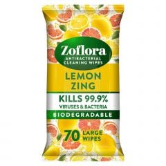 Zoflora Antibacterial Multi-Surface Cleaning Wipes (70 Wipes) Lemon Zing