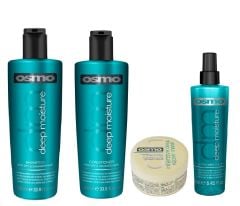 Osmo Deep Moisture Shampoo 1000ml, Conditioner 1000ml, Deep Repair Mask 100ml and Miracle Repair 250ml