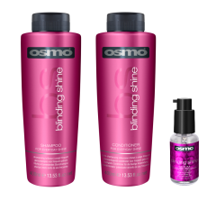 Osmo Blinding Shine Shampoo 400ml, Conditioner 400ml and Serum 50ml