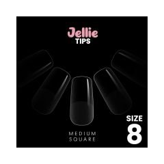 Halo Jellie Nail Tips Medium Square Size 8 (50)