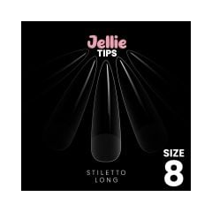 Halo Jellie Nail Tips Stiletto Long Size 8 (50)