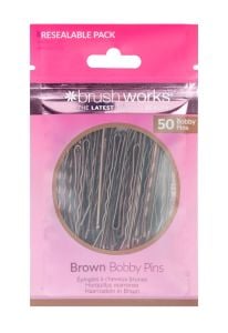 Brushworks Brown Bobby Pins (50)