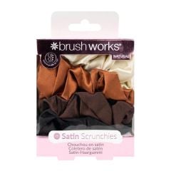 Brushworks Nude Satin Scrunchies (4)