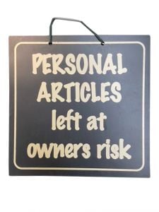 Personal Articles Shop Sign - Black/Gold