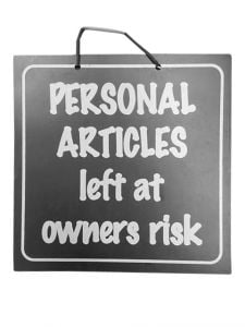 Personal Articles Shop Sign - Black/White