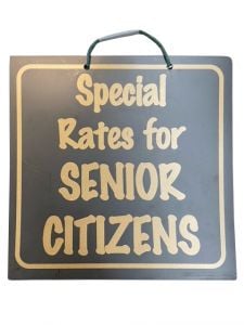 Special Rates Shop Sign - Black/Gold