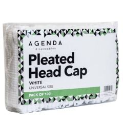 Agenda Pleated Head Cap White (100)