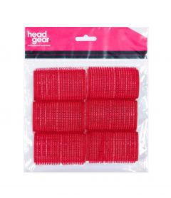 Head Gear Cling Hair Rollers - Large Red 36mm (6)