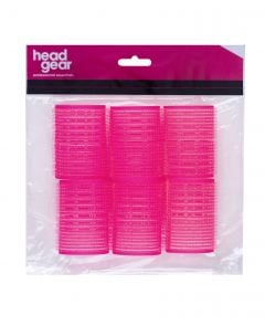 Head Gear Cling Hair Rollers - Pink 43mm (6)