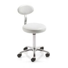 REM Therapist Stool With Backrest White